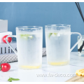 450ml clear juice drinking cup glass with handle